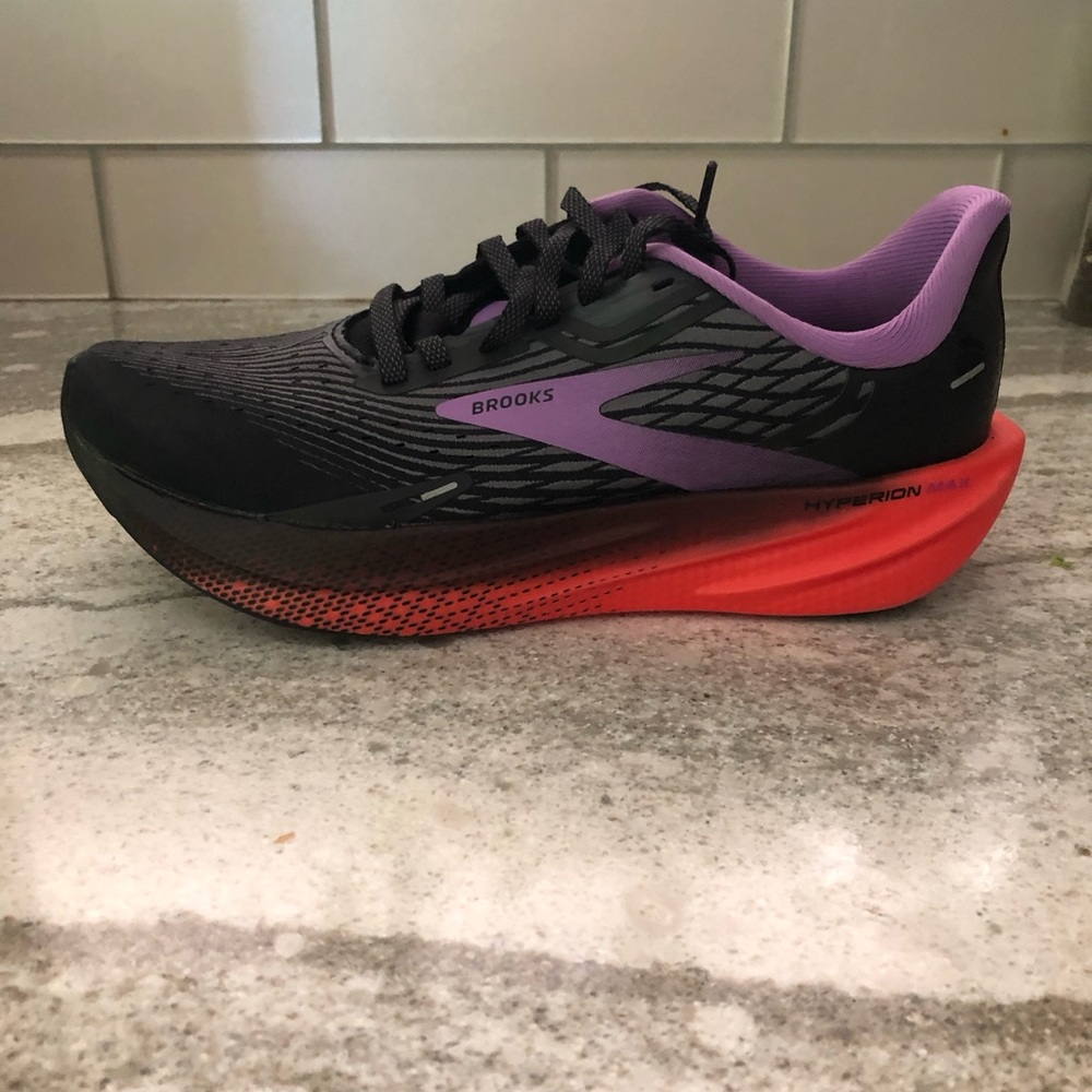 Brooks Black and Purple Athletic Shoes Performance Design